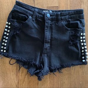 BDG Urban Outfitters Black Cheeky Stud Shorts 29